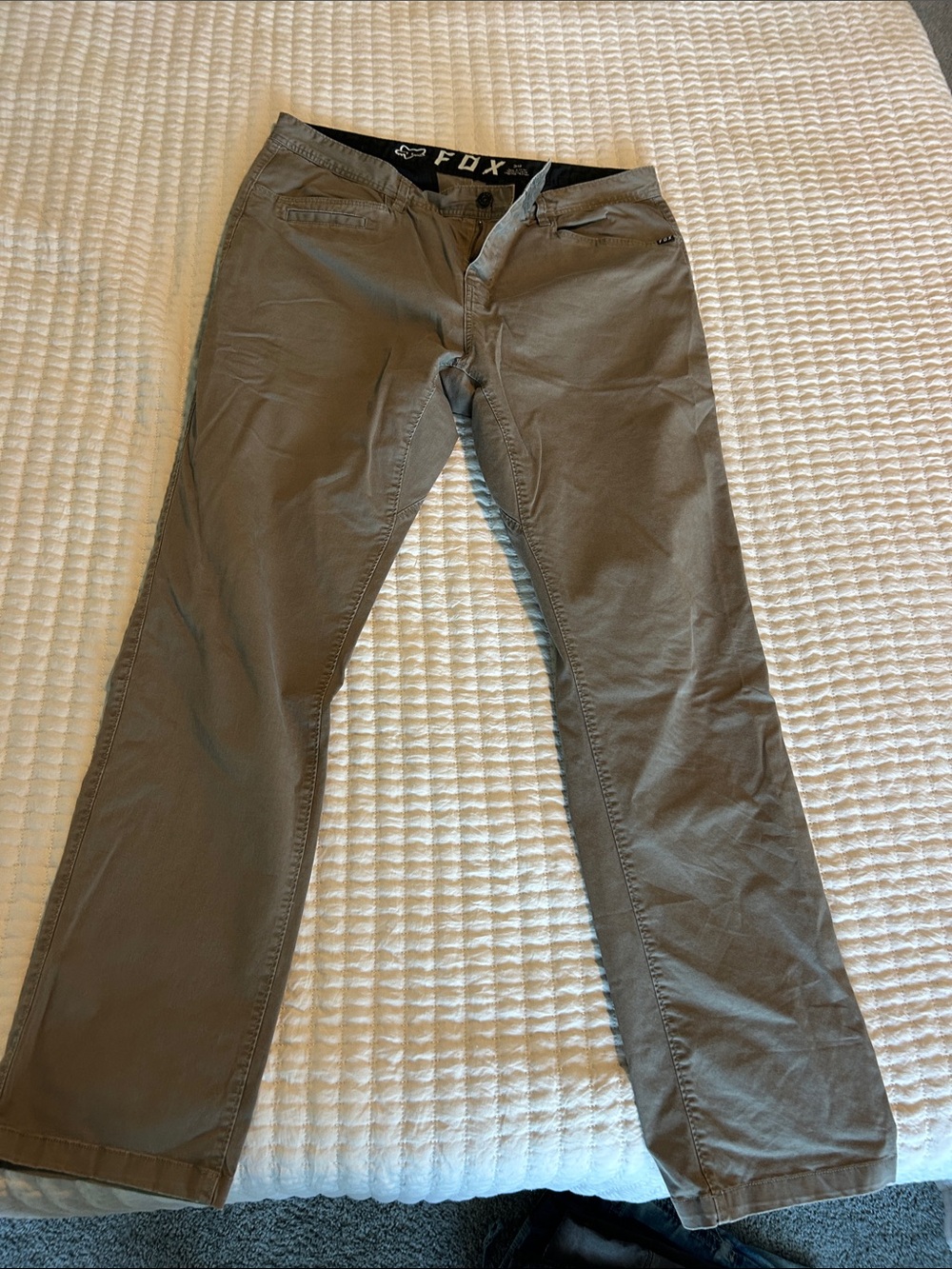 Fox Olive/Taupe Straight-Leg Chino Pants